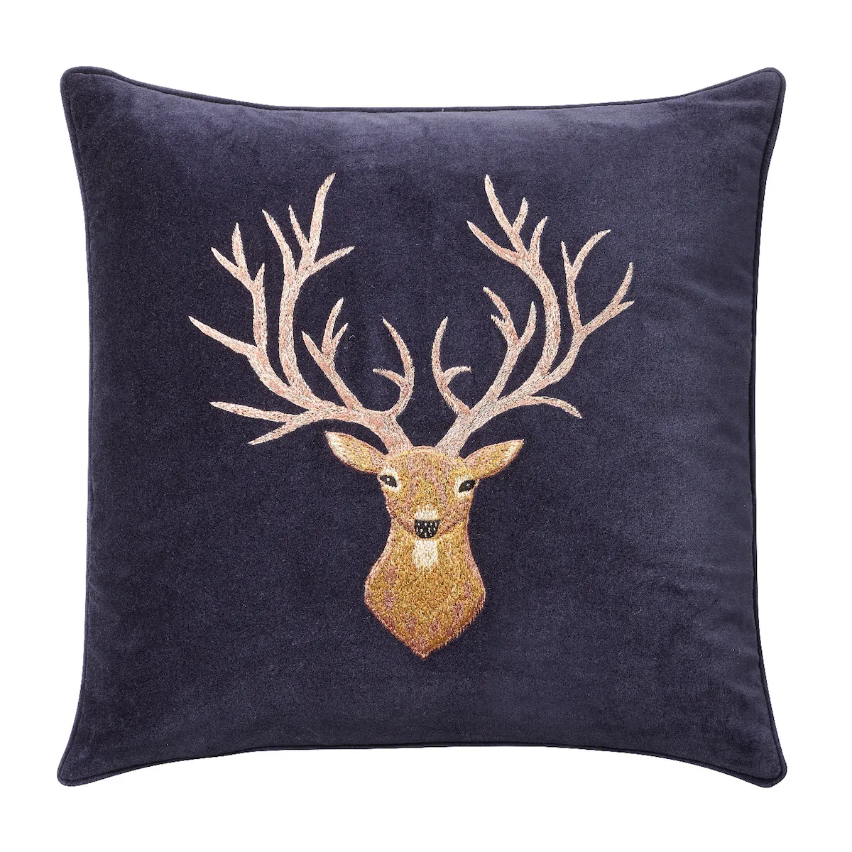 Embroidered Reindeer kuddfodral 50x50 cm, Navy Chhatwal & Jonsson