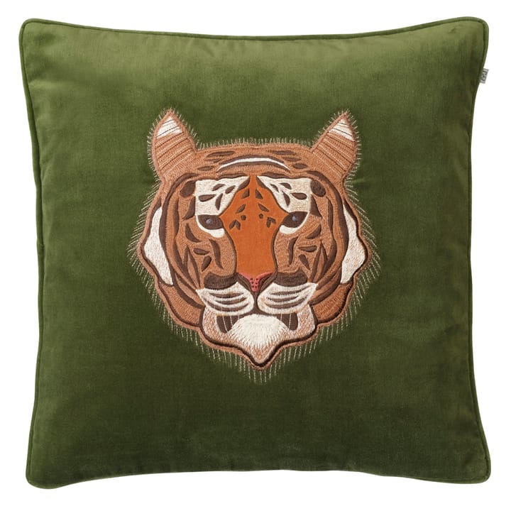 Embroidered Tiger kuddfodral 50x50 cm - Cactus green - Chhatwal & Jonsson