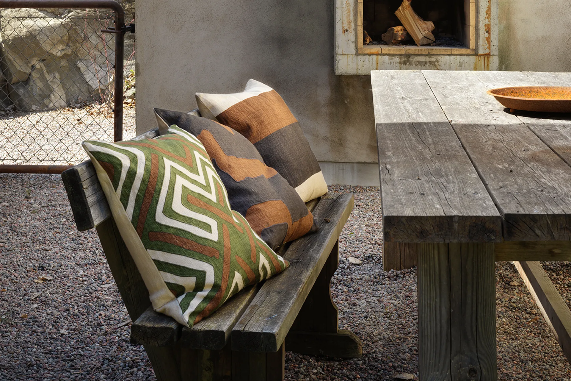 Gujarat kuddfodral 50x50 cm, Taupe-Cactus Green Chhatwal & Jonsson