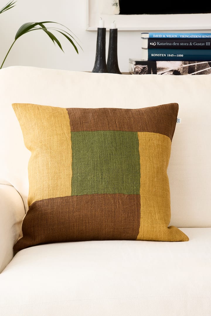Halo kuddfodral 50x50 cm - Taupe-Spicy Yellow-CactusGreen - Chhatwal & Jonsson