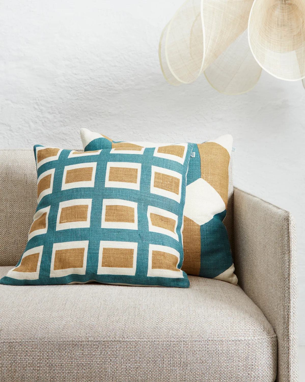 Hira kuddfodral 50x50 cm, Heaven Blue/Khaki Chhatwal & Jonsson