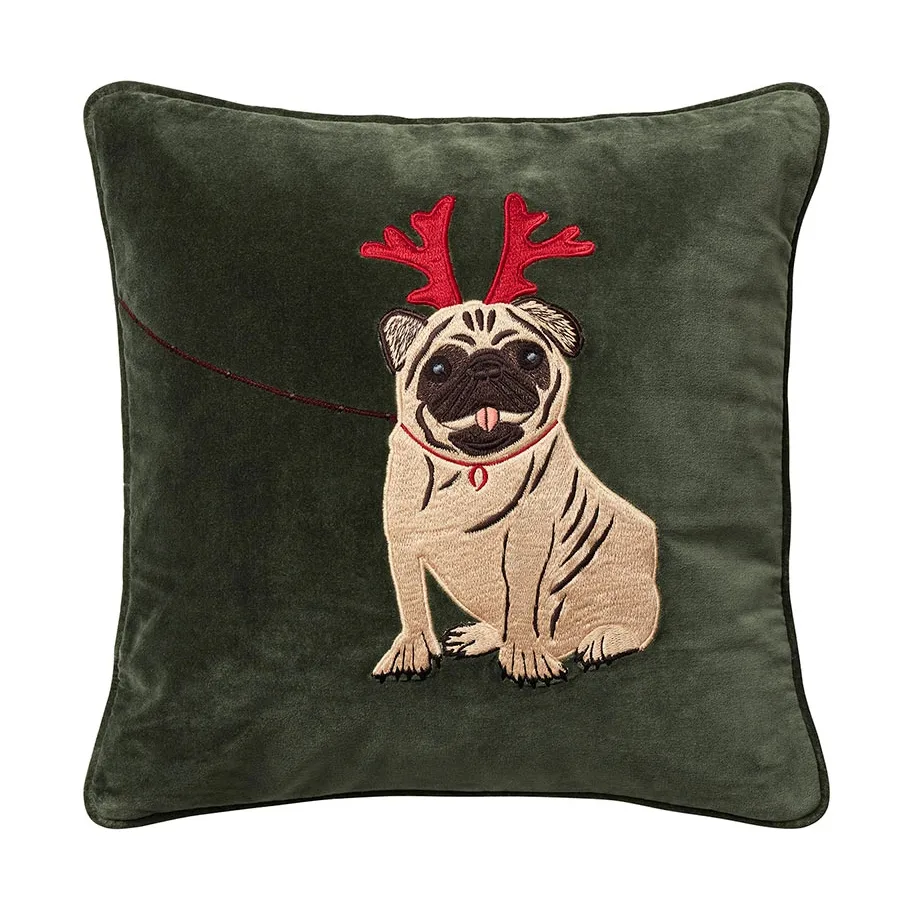 Chhatwal & Jonsson Holiday Dog kuddfodral 50x50 cm Forest green