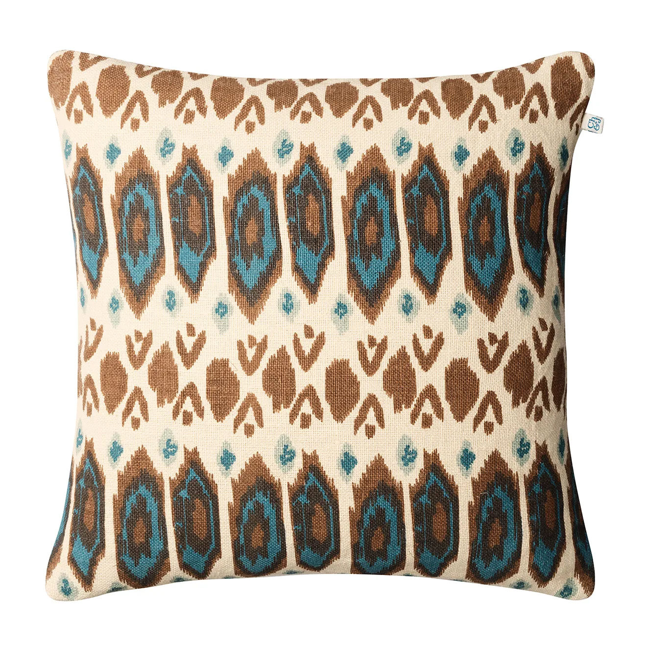Ikat Bombay kuddfodral 50x50 cm, Taupe-heaven blue-aqua Chhatwal & Jonsson