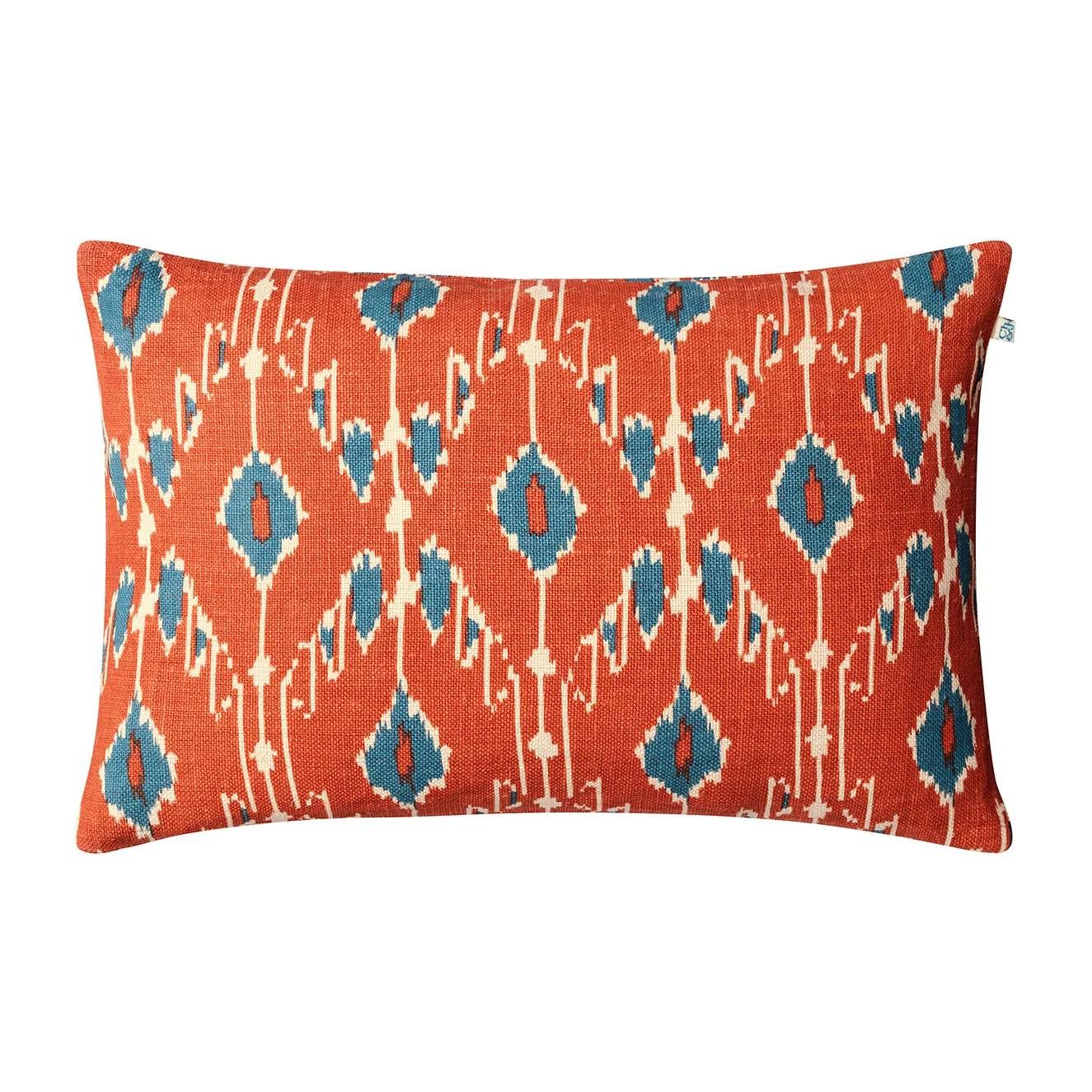 Ikat Goa kuddfodral 60x40 cm, Apricot orange-heaven blue Chhatwal & Jonsson