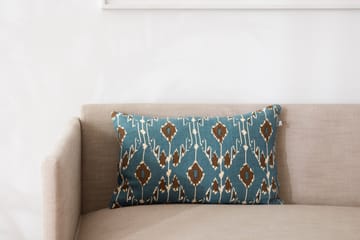 Ikat Goa kuddfodral 60x40 cm - Heaven blue-taupe - Chhatwal & Jonsson