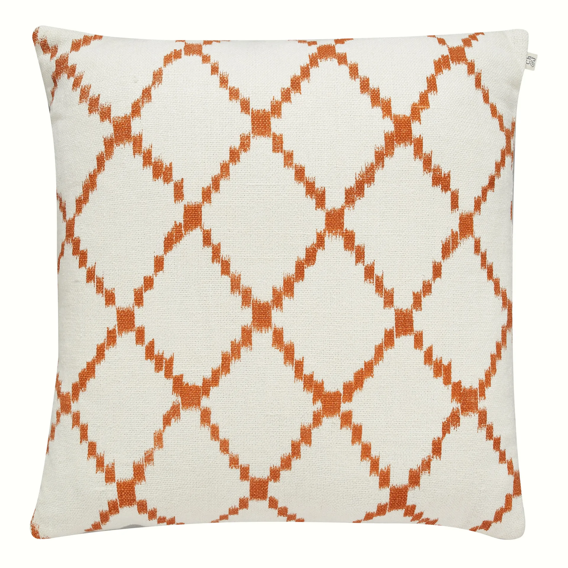 Ikat Kerela kuddfodral 50x50 cm, Vit-Jaffa orange Chhatwal & Jonsson