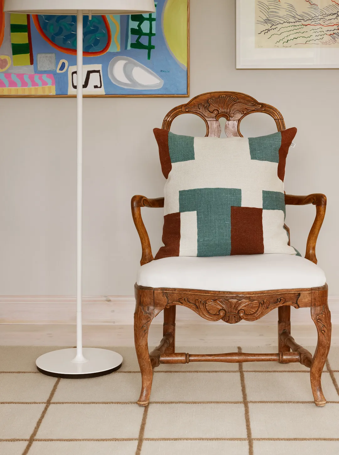 Jay kuddfodral, Terracotta-heaven blue, 50x50 cm Chhatwal & Jonsson