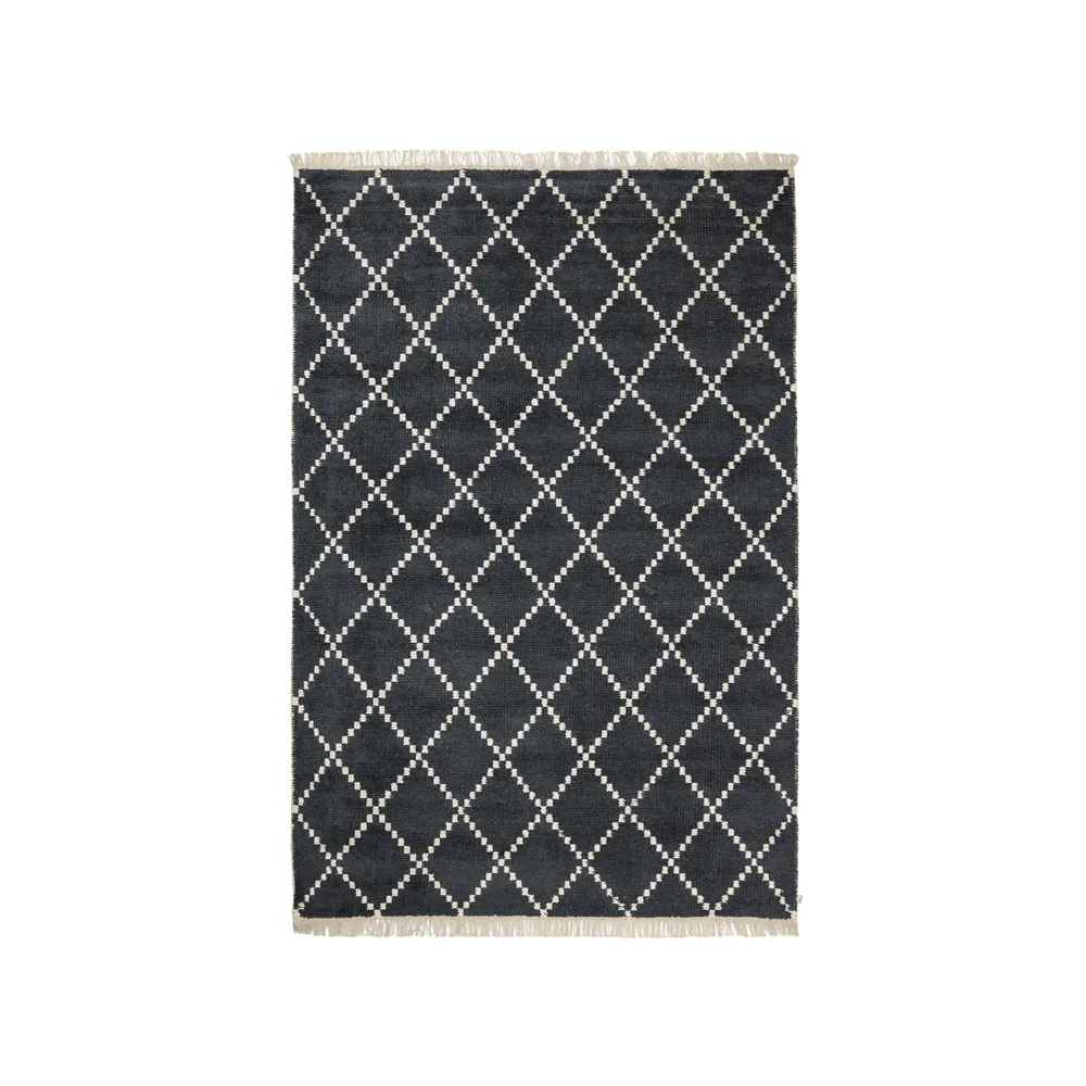 Chhatwal & Jonsson Kochi matta black/offwhite, 180x270 cm