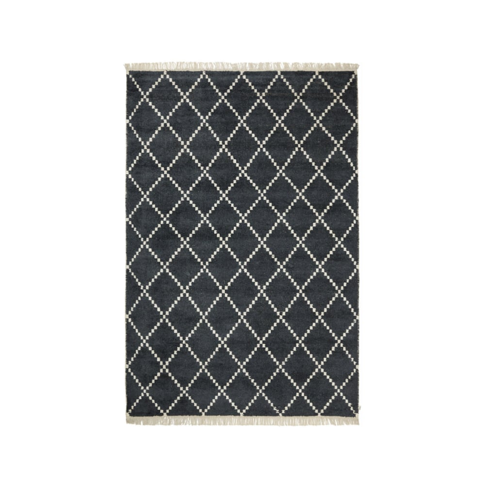 Chhatwal & Jonsson Kochi matta black/offwhite, bambu/silke, 230x320 cm