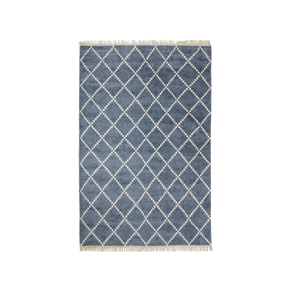 Kochi matta, blue melange/offwhite, 180x270 cm Chhatwal & Jonsson