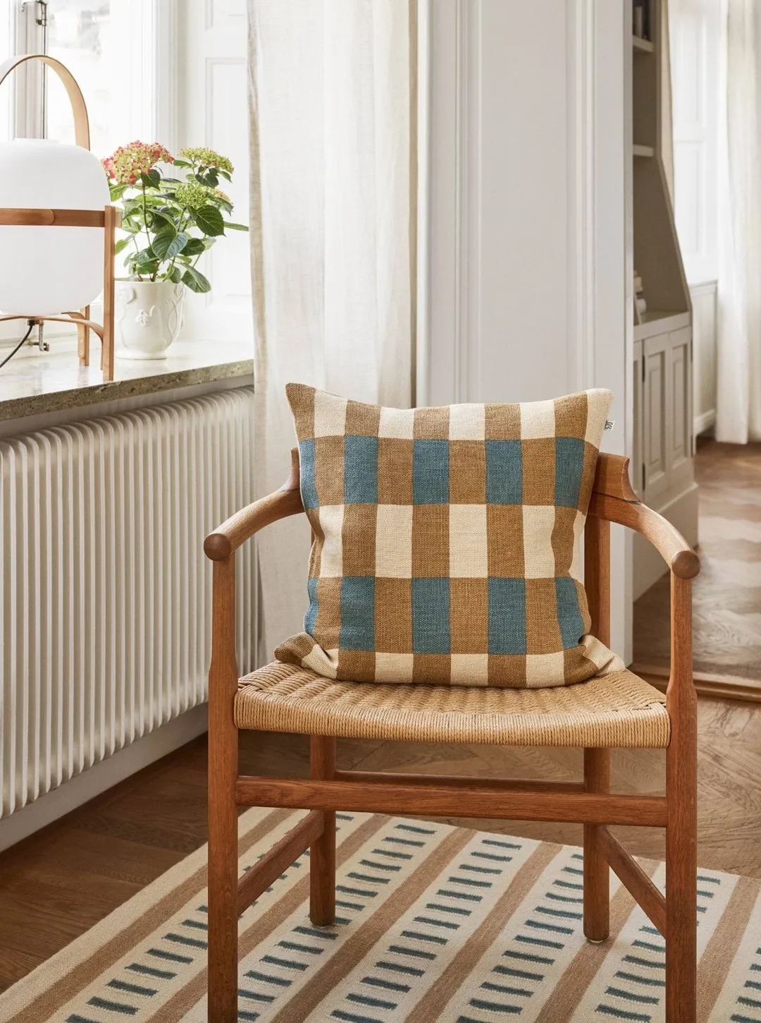 Marari kuddfodral, Khaki-Heaven Blue, 50x50 cm Chhatwal & Jonsson