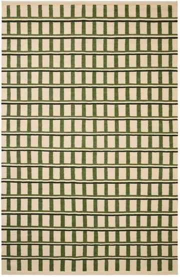 Mysore ullmatta - Off white-green-dark green, 230x320 cm - Chhatwal & Jonsson