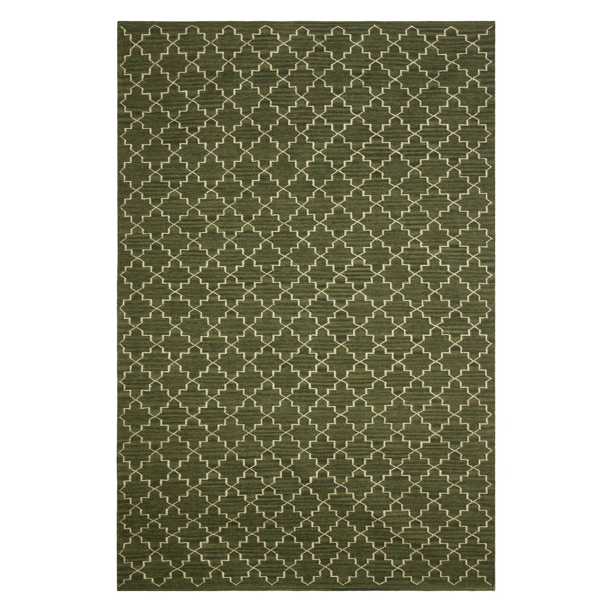Chhatwal & Jonsson New Geometric matta 180x272 cm Green melange- off white