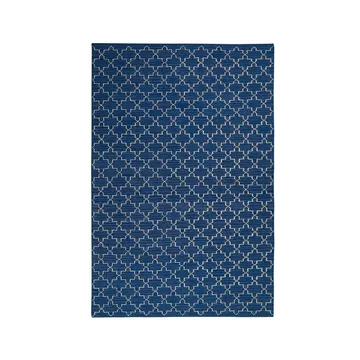 New Geometric matta - indigo melange/off white, 234x323 cm - Chhatwal & Jonsson
