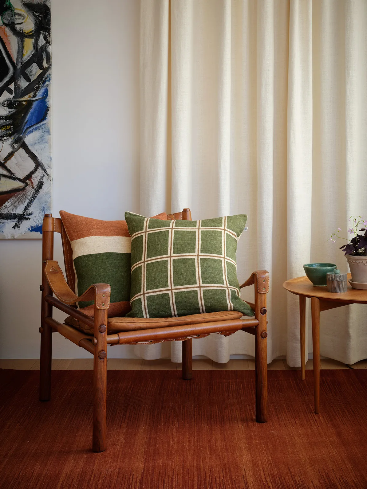 Raha kuddfodral 50x50 cm, Cactus green-taupe Chhatwal & Jonsson