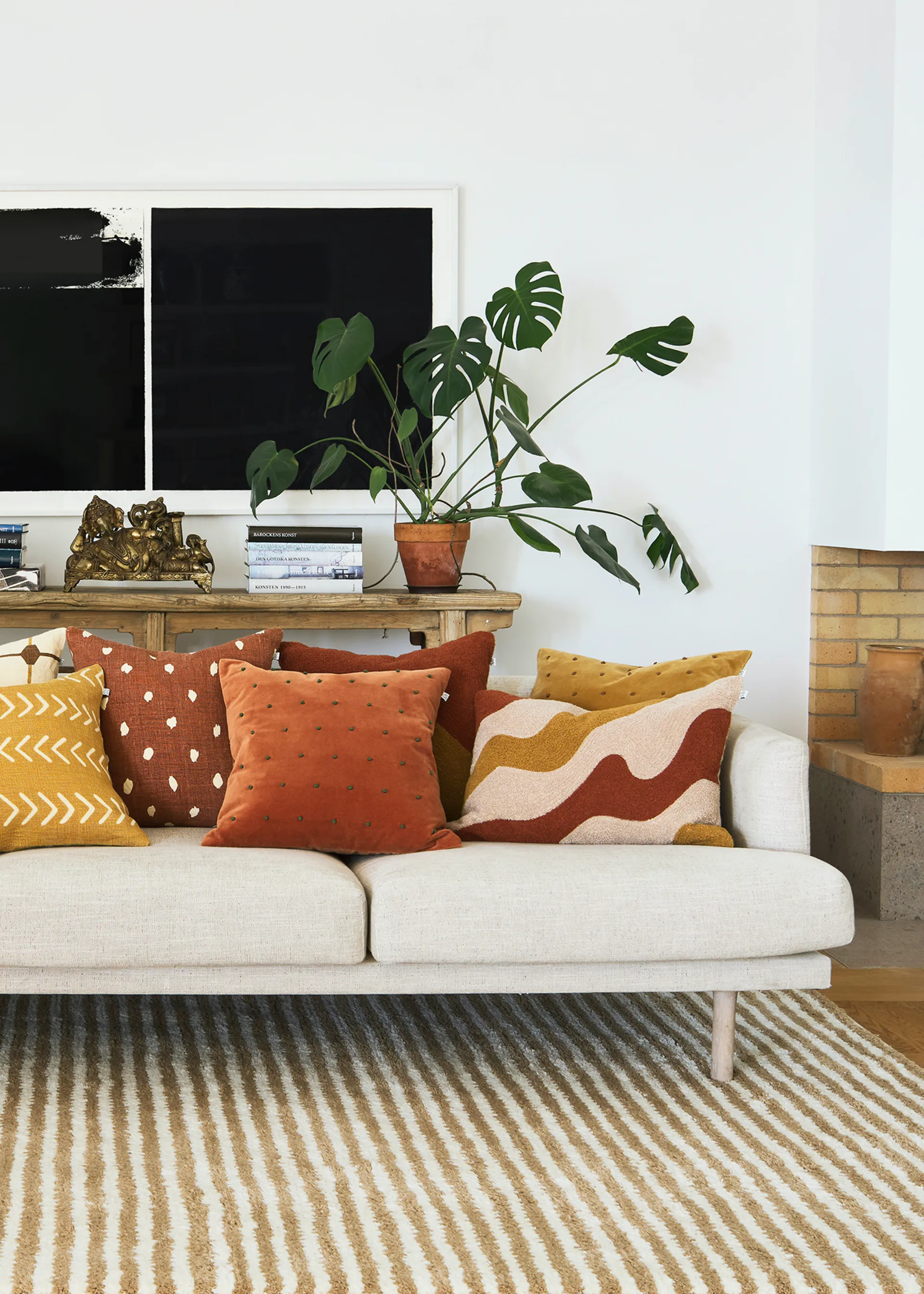 Roma kuddfodral 50x50 cm, Masala yellow-cognac Chhatwal & Jonsson