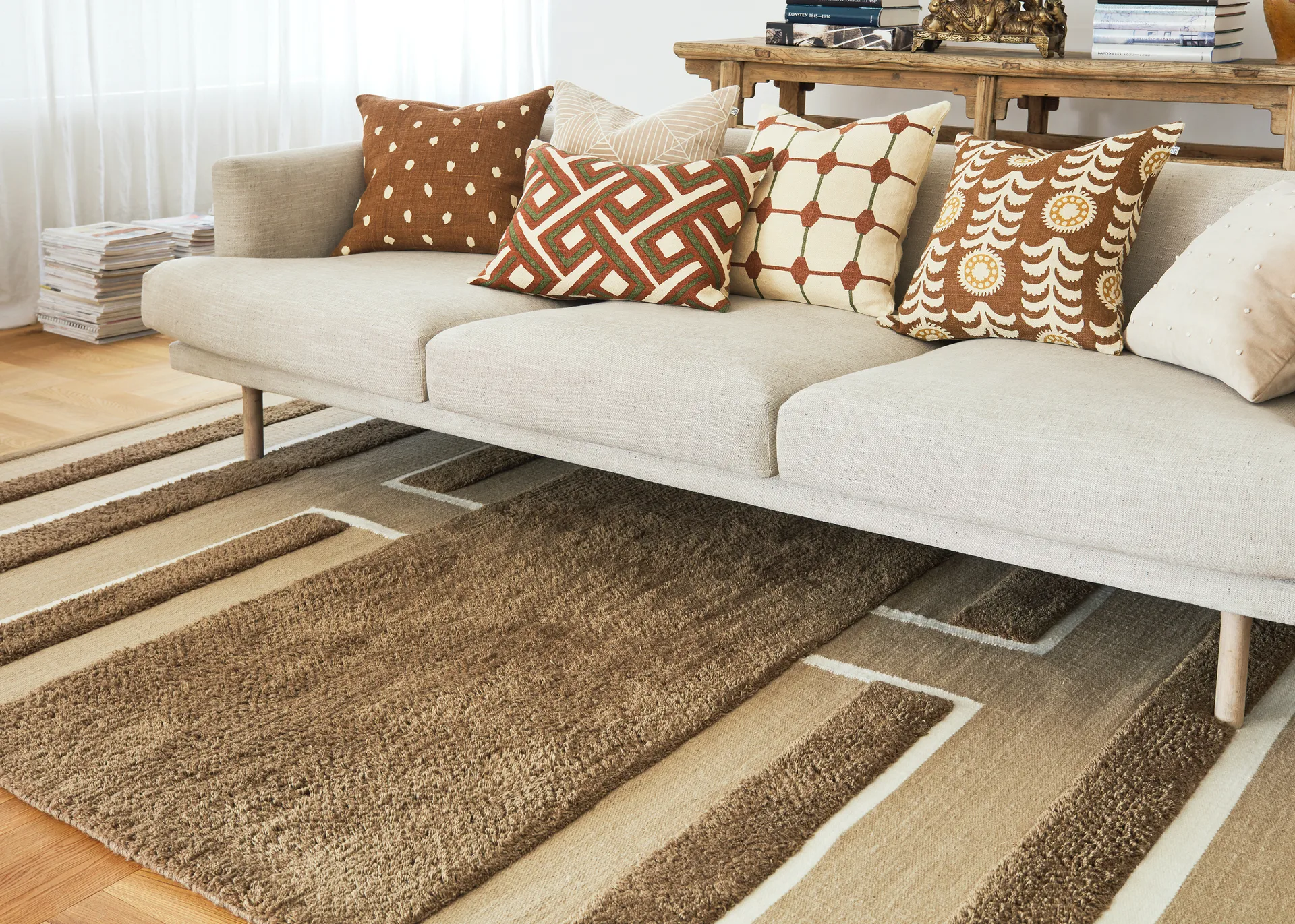 Veda matta 170x240 cm, Mocha-beige-off white Chhatwal & Jonsson