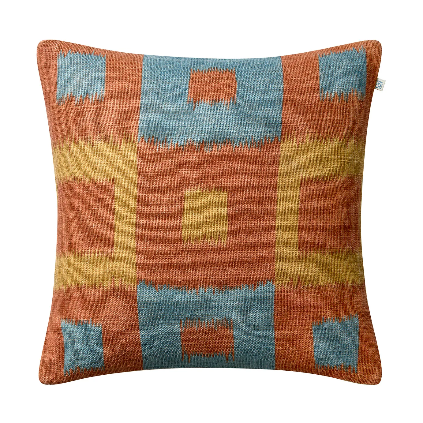 Vicky kuddfodral 50x50 cm, Apricot orange-heaven blue-khaki Chhatwal & Jonsson