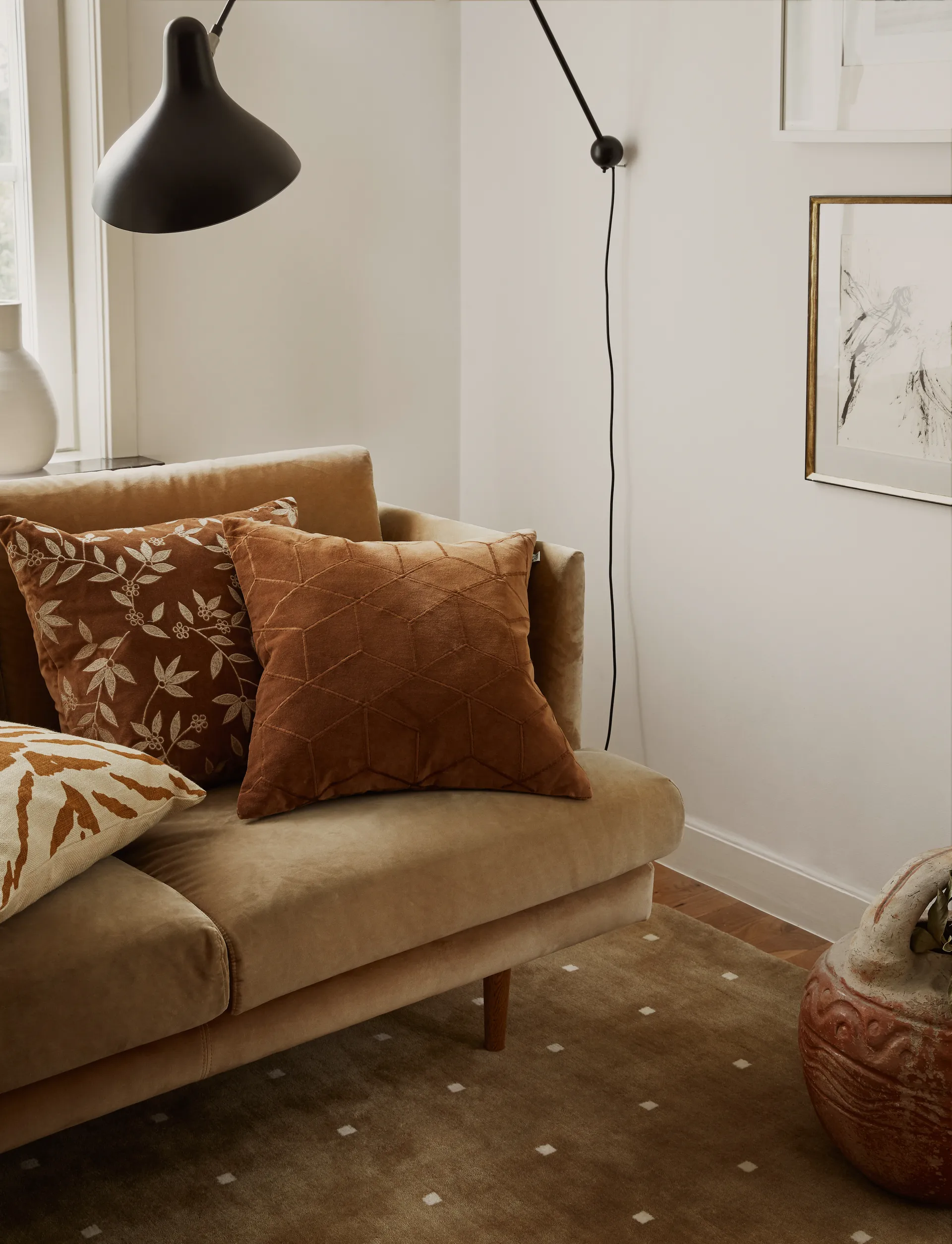 Vir kuddfodral 50x50 cm, Cognac Chhatwal & Jonsson