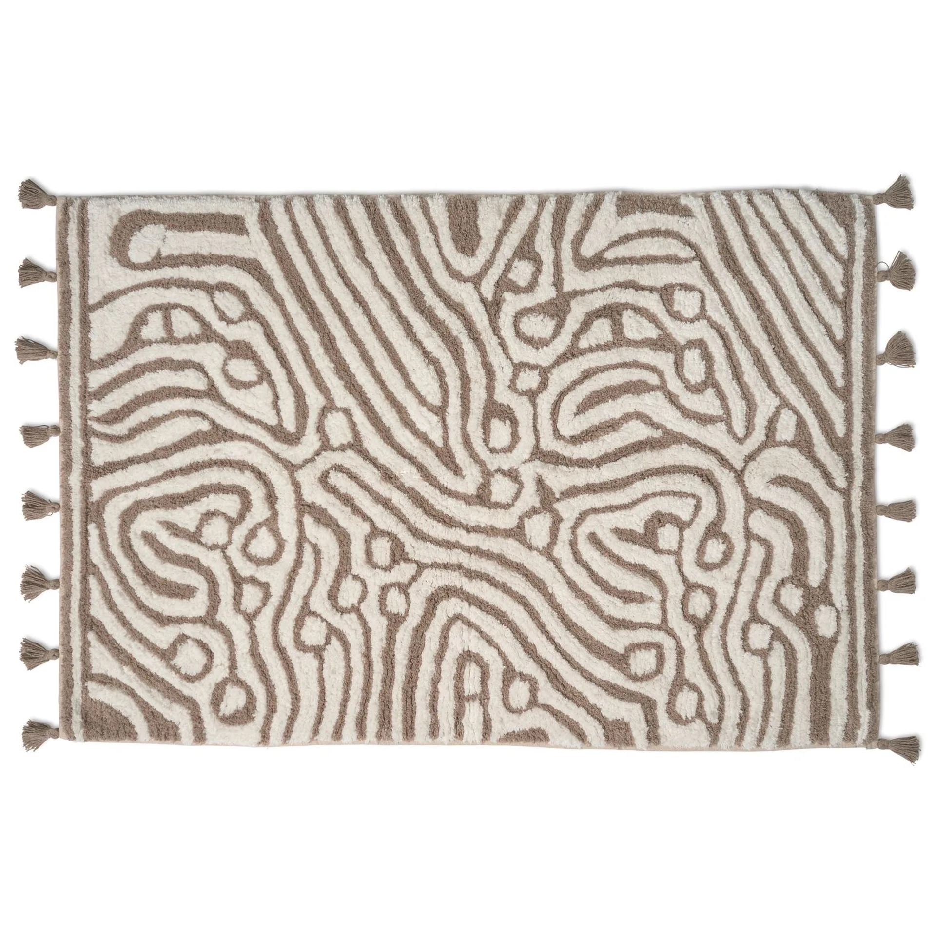 Maze badrumsmatta 60x90 cm, Simply taupe-vit Classic Collection