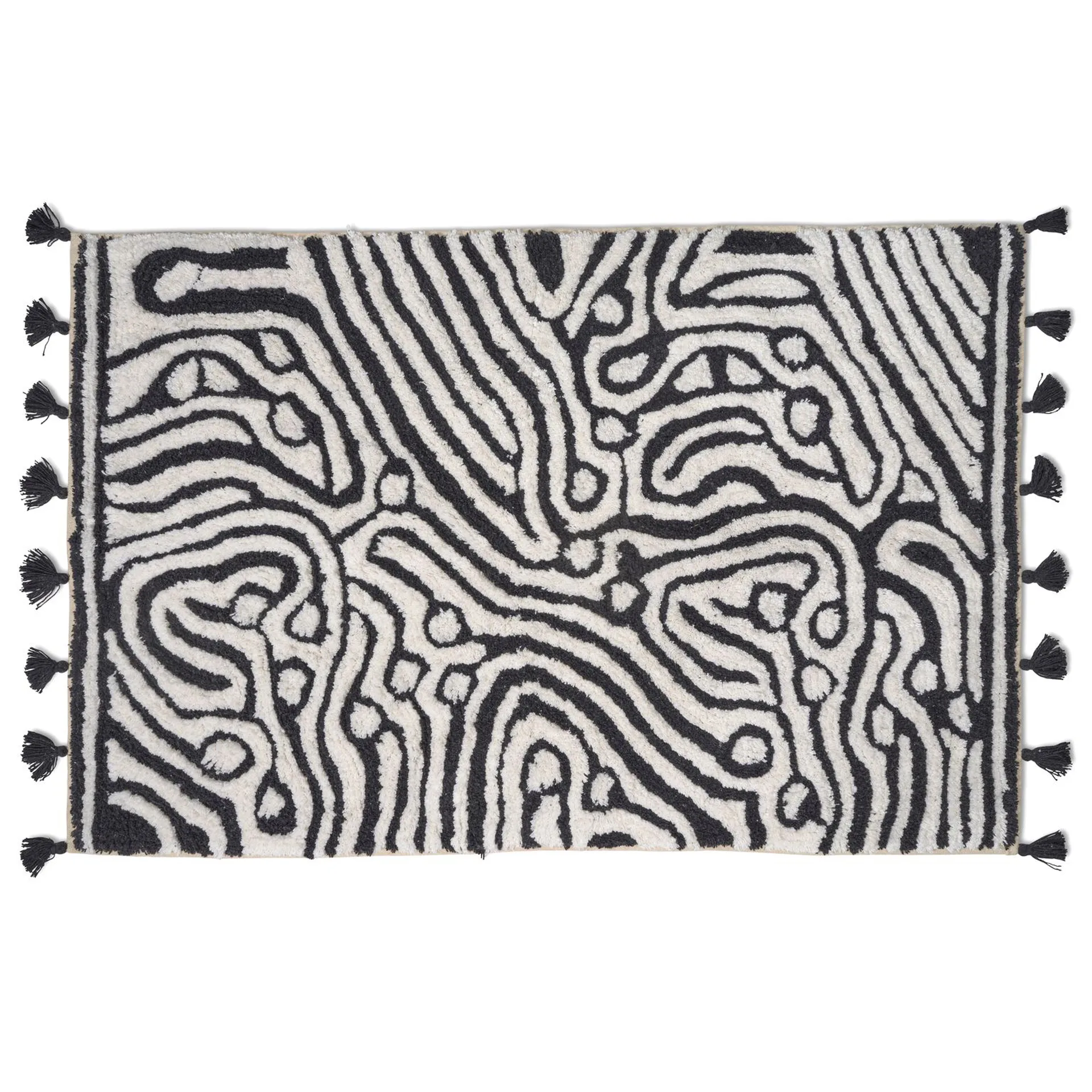Maze badrumsmatta 60x90 cm, Svart-vit Classic Collection