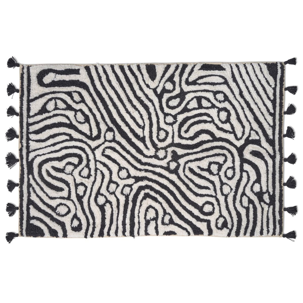 Classic Collection Maze badrumsmatta 60x90 cm Svart-vit