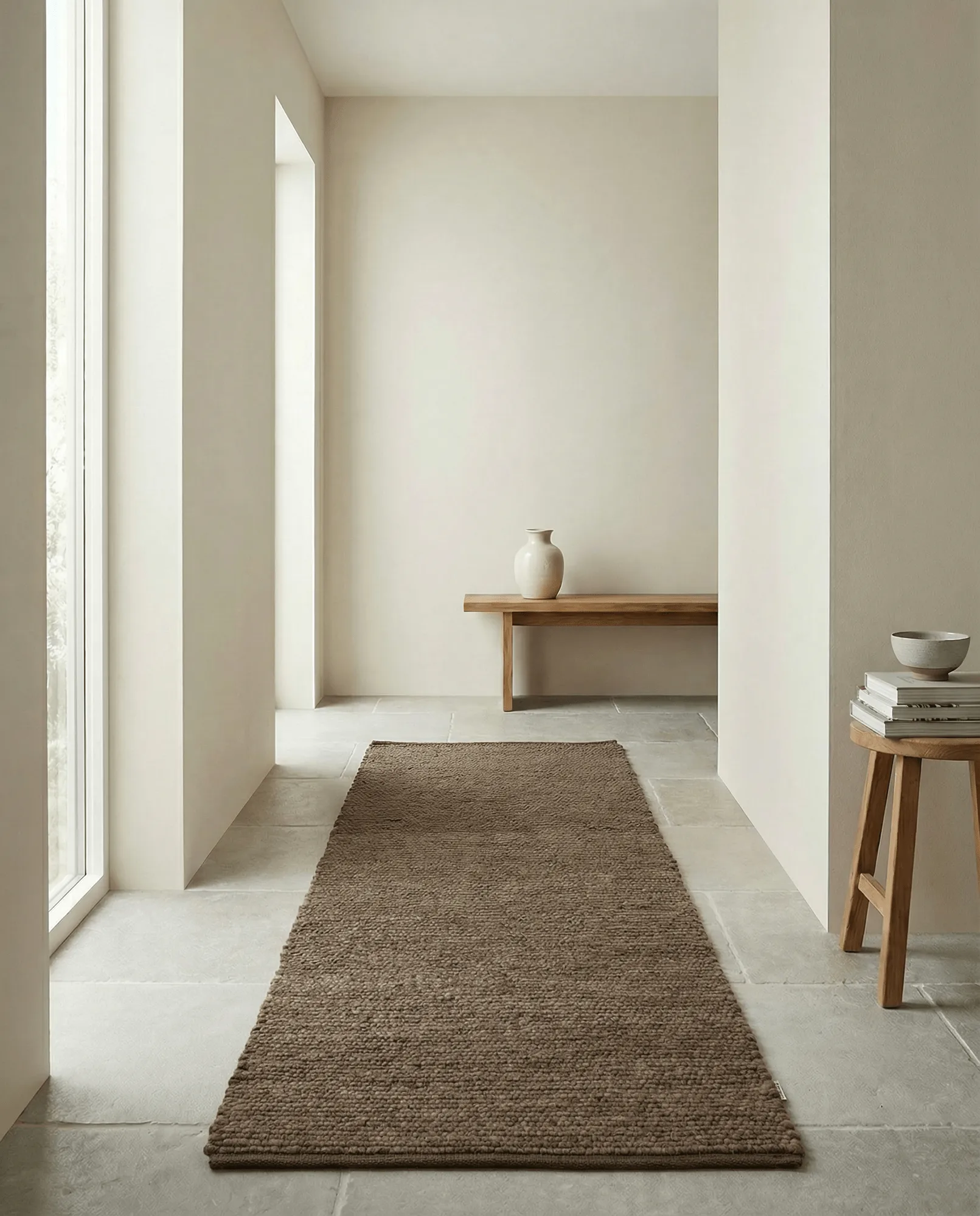 Merino gångmatta, Brun, 80x200 cm Classic Collection