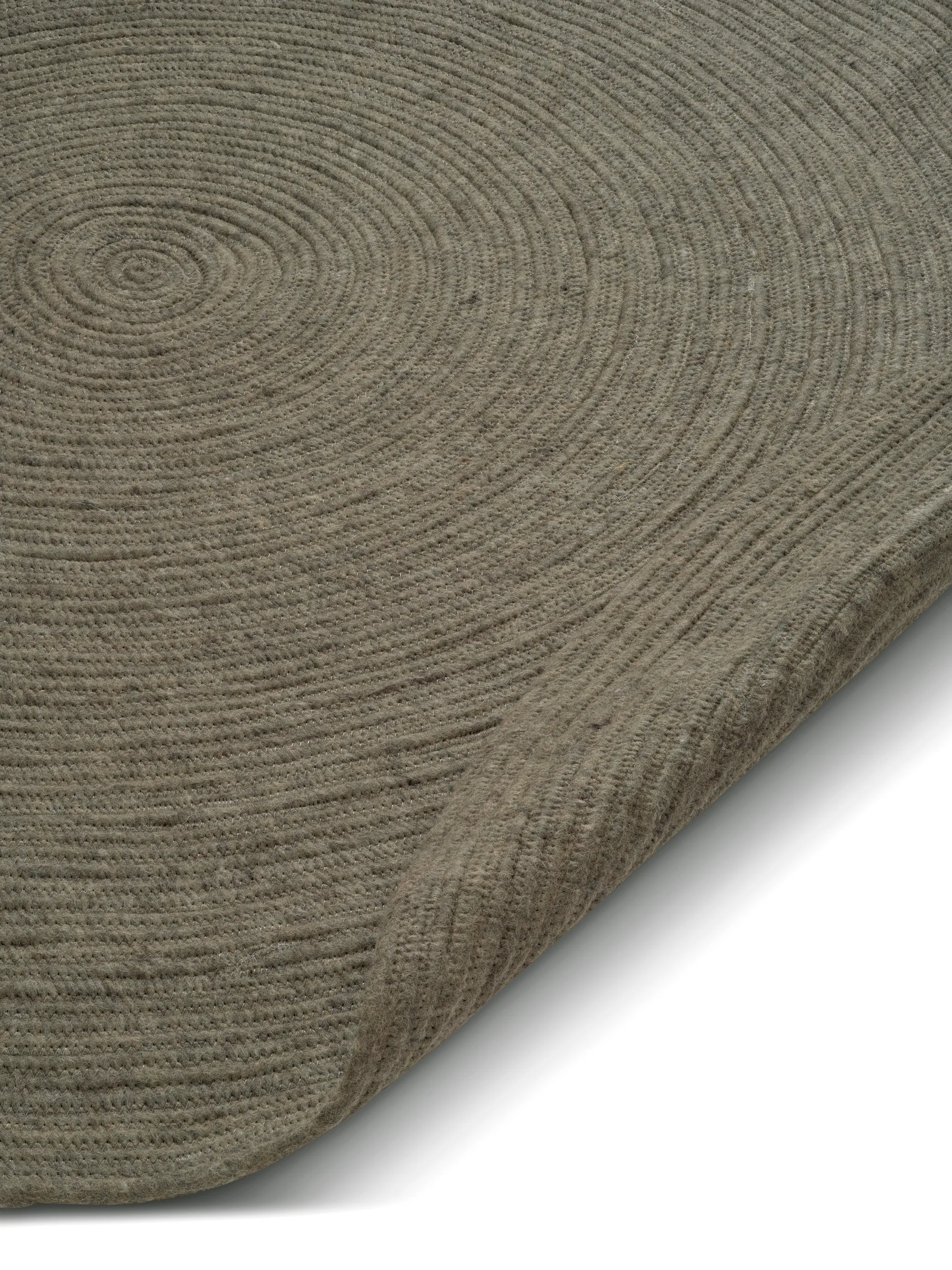 Merino ullmatta rund Ø240 cm, Dark green Classic Collection