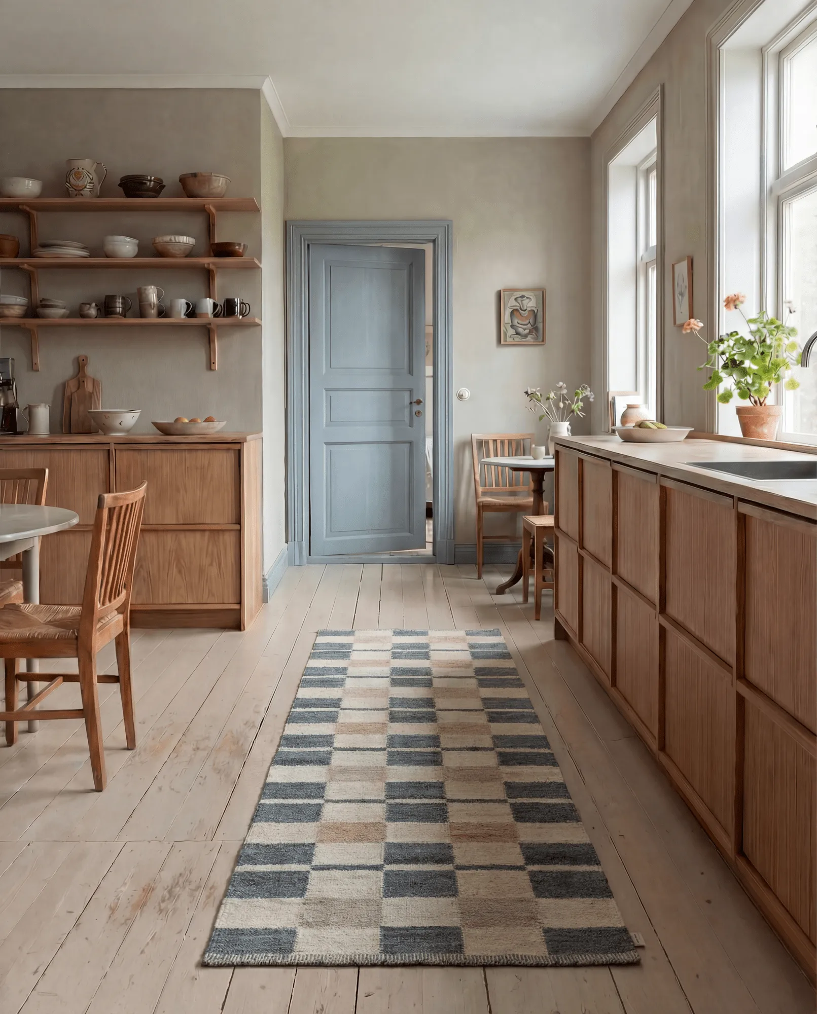 Rutvik matta, Blue, 80x250 cm Classic Collection
