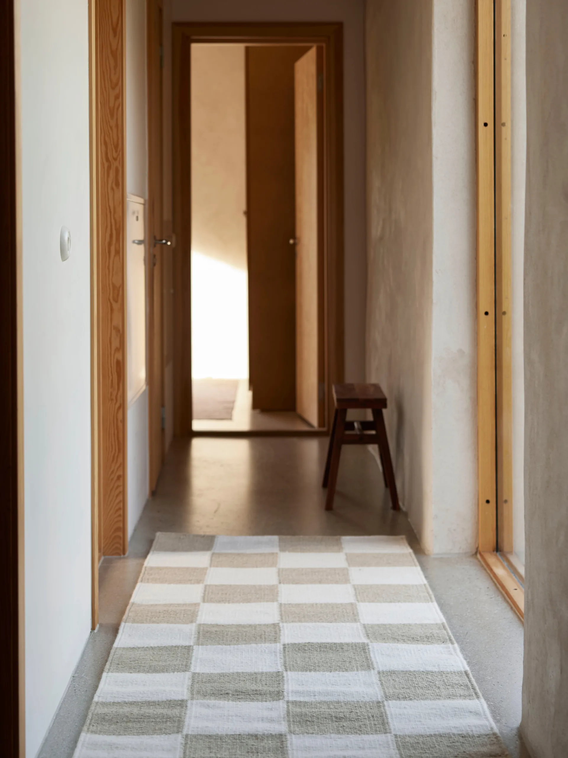 Square gångmatta, Vit-natur, 80x200 cm Classic Collection