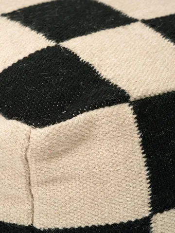 Square puff 50x50 cm - Svart-natur - Classic Collection