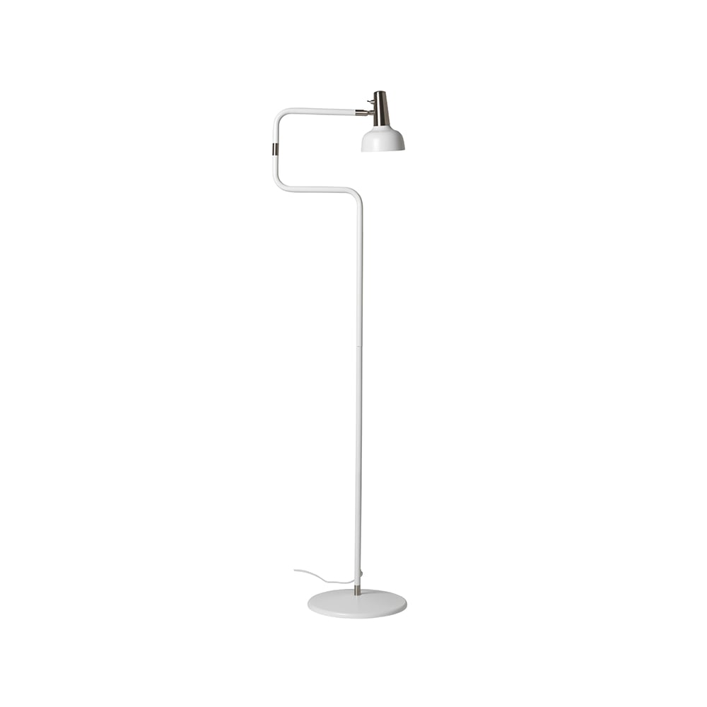 CO Bankeryd Ray Golvlampa vit, nickeldetaljer | Skandinavisk Design | Golvlampor | Vit