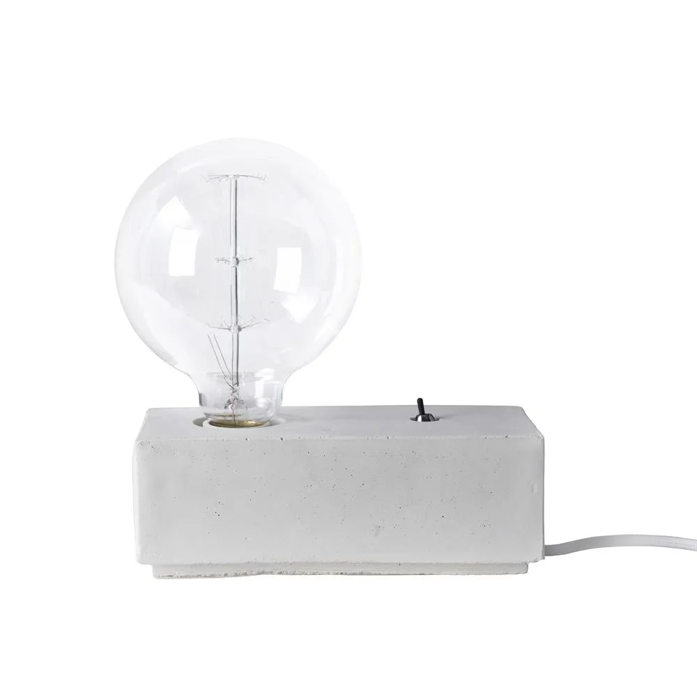 Stella bordslampa betong fyrkantig, Vit betong CO Bankeryd