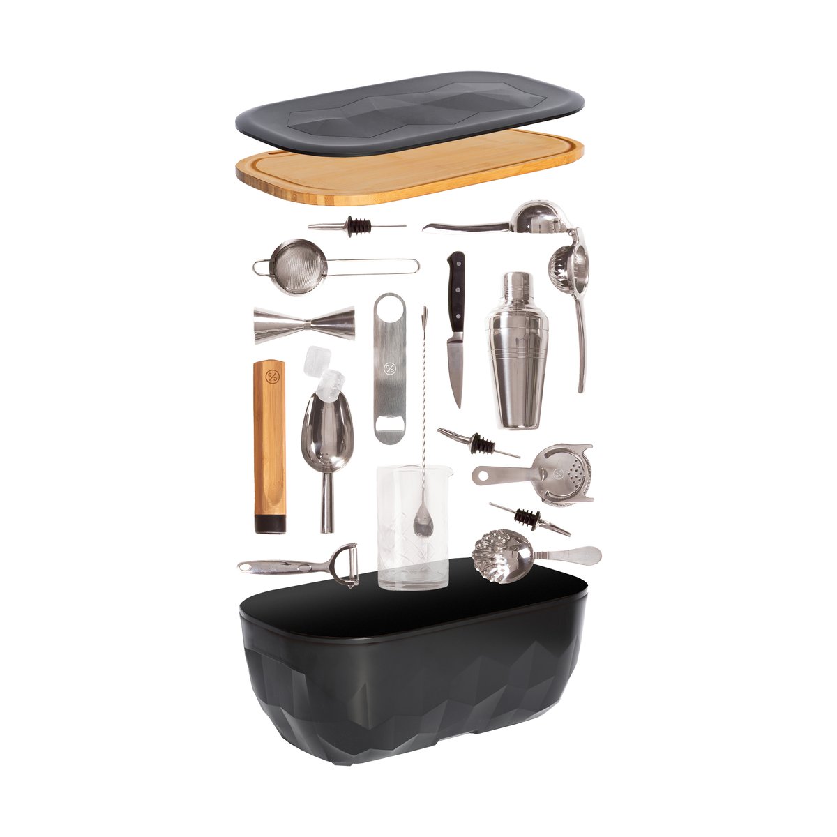 Cocktail Club Cocktail Kit/Bar Kit Rostfritt stål | Skandinavisk Design | Shakers | Svart