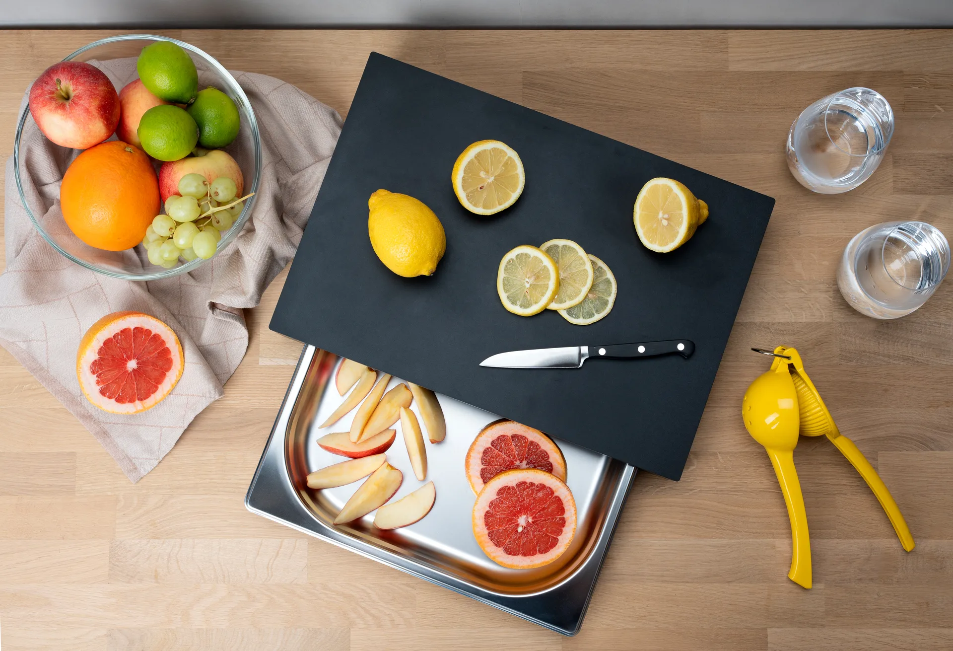 Duracore skärbräda med låda, 39x27 Continenta