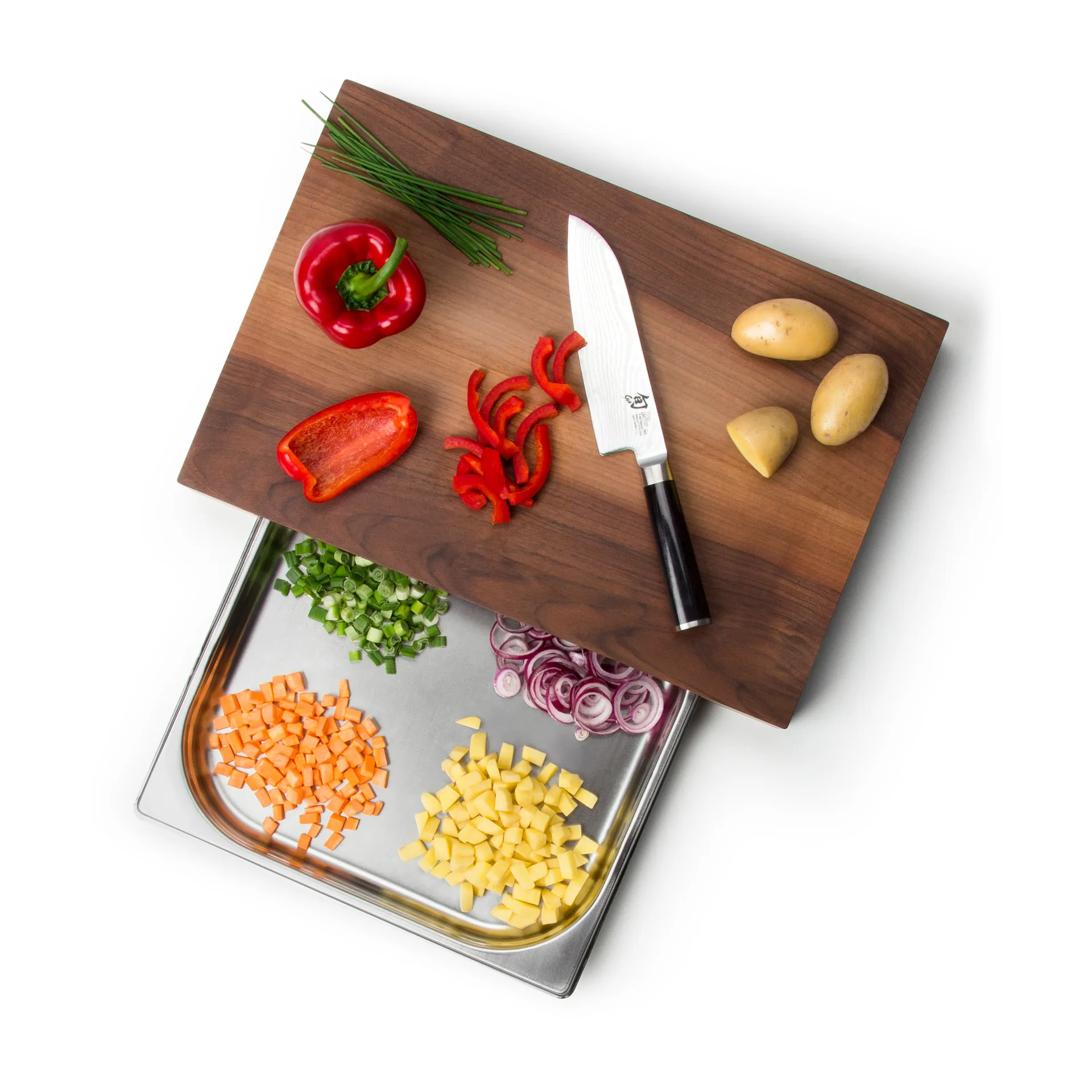 Skärbräda valnöt med 1 bleck, 27x39 cm Continenta