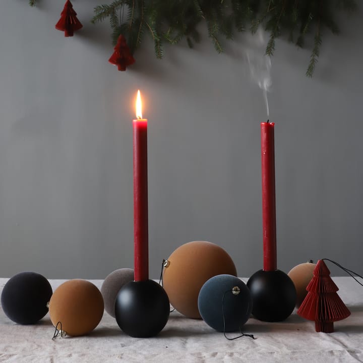 Ball ljusstake 8 cm - black - Cooee Design