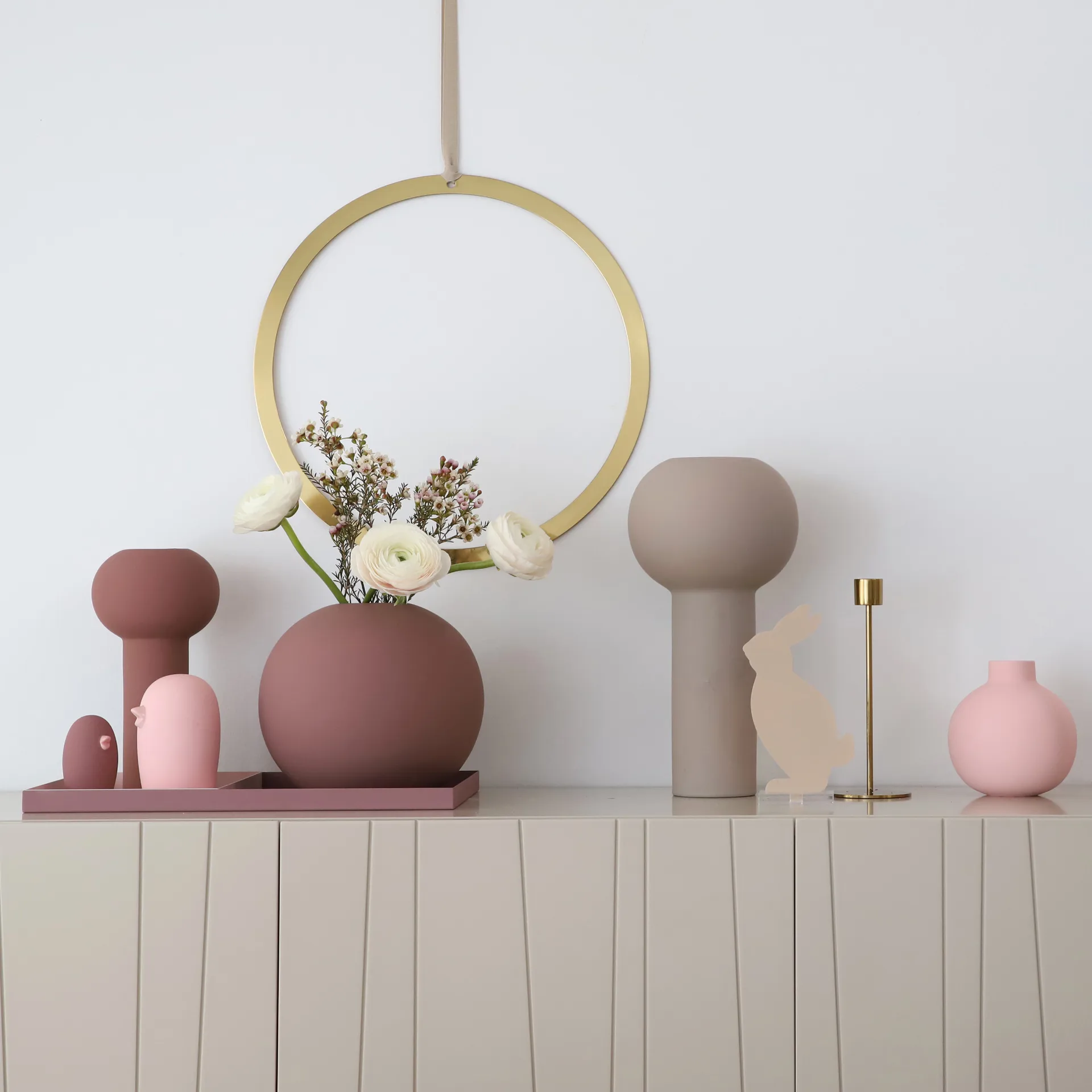 Ball vas cinder rose, 20 cm Cooee Design