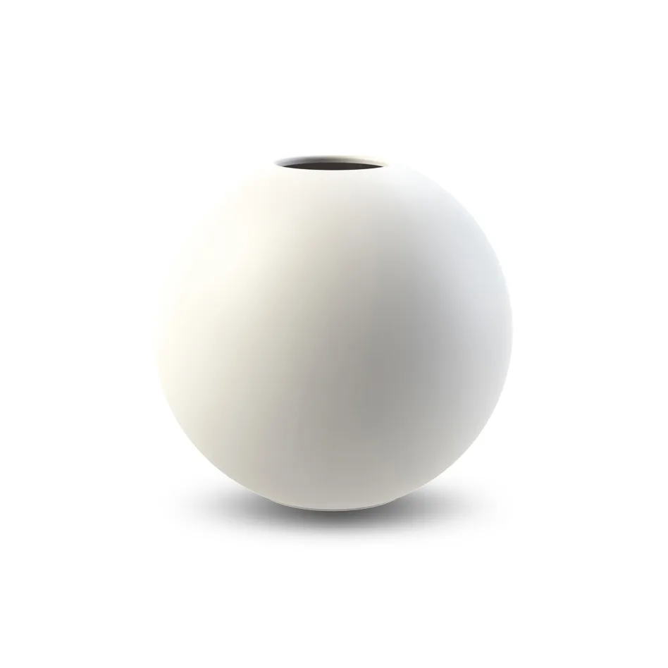 Ball vas white, 10 cm