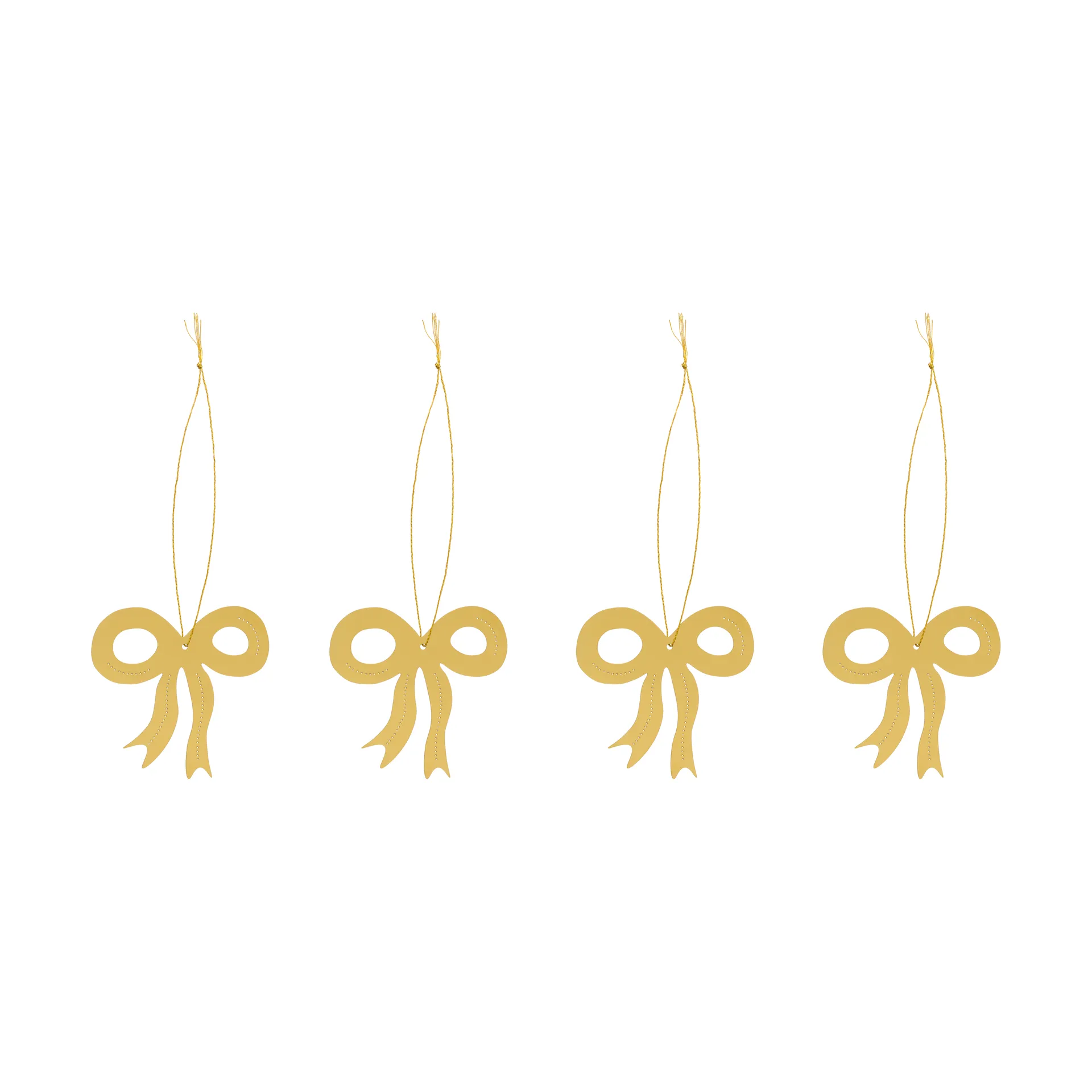 Christmas deco rosett 6 cm 4-pack, Mässing Cooee Design