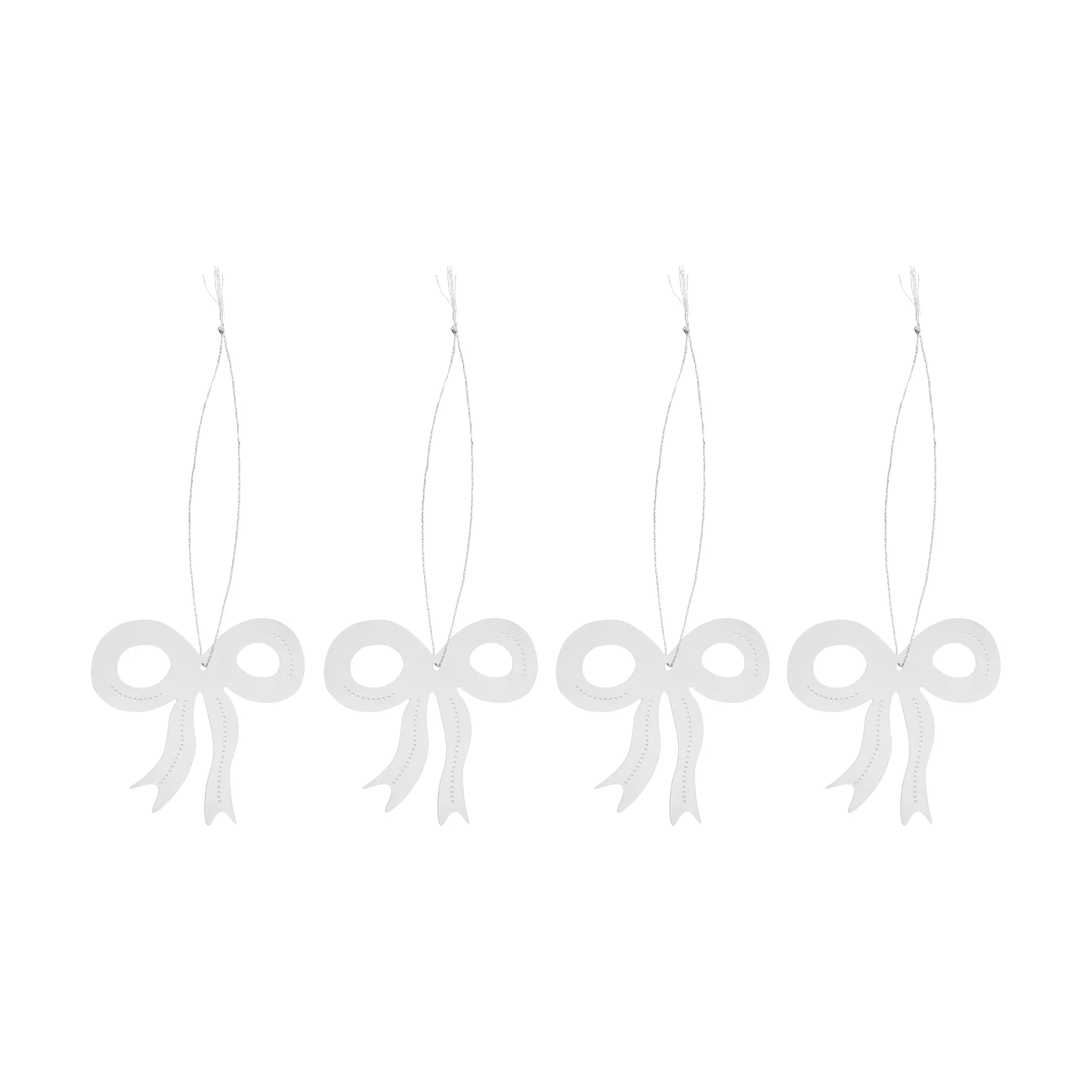 Christmas deco rosett 6 cm 4-pack, Rostfritt stål Cooee Design