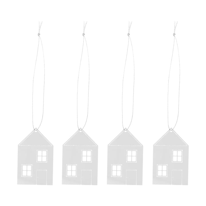 Christmas deco Town house 6 cm 4-pack - Rostfritt stål - Cooee Design