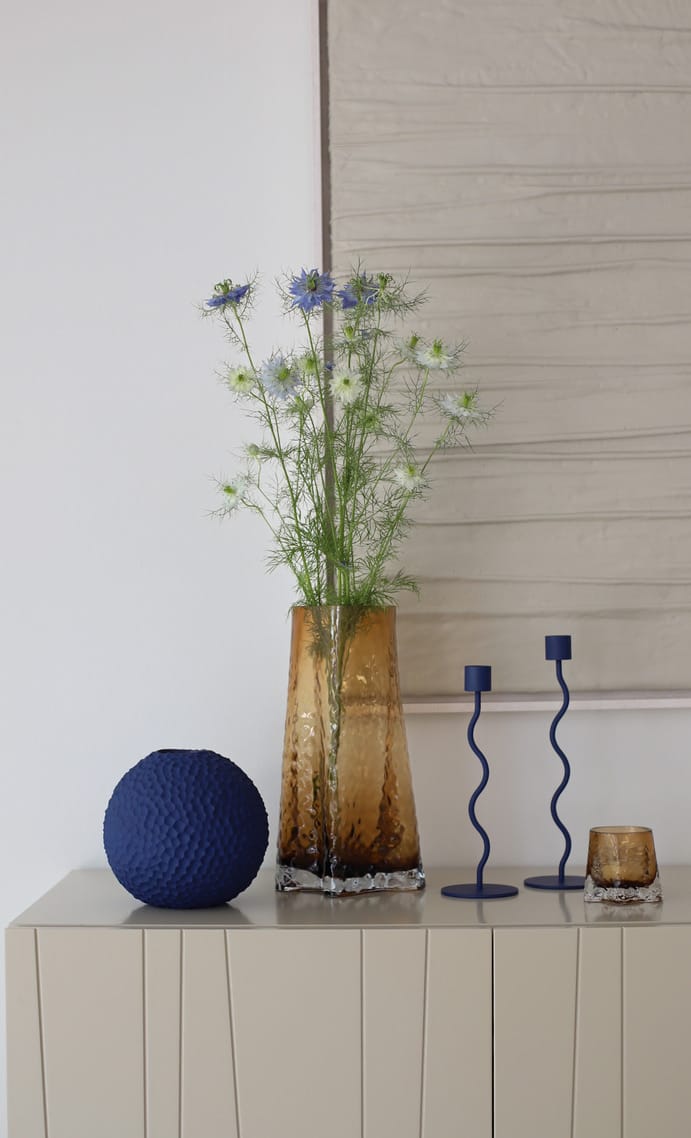 Curved ljusstake 23 cm, Cobalt Blue Cooee Design