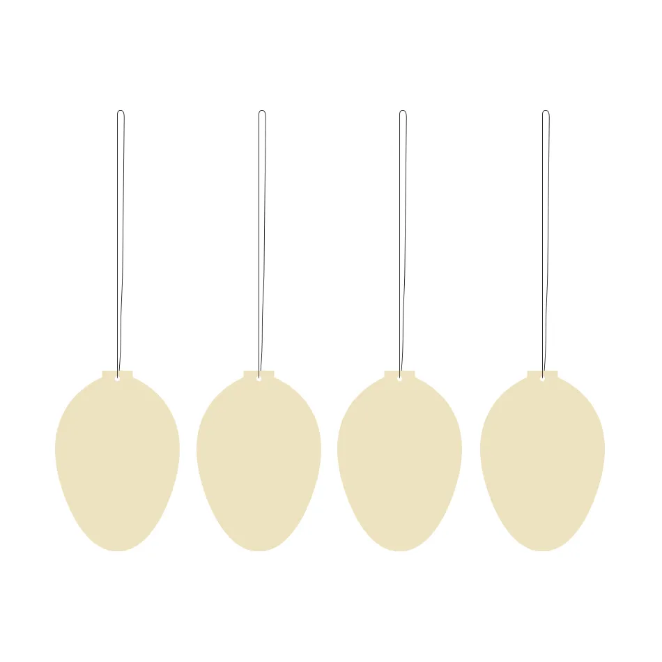 Easter Deco ägg påskdekoration 4-pack, Light yellow Cooee Design