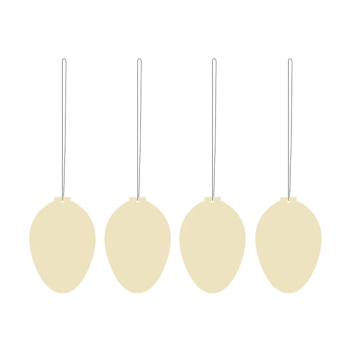 Easter Deco ägg påskdekoration 4-pack - Light yellow - Cooee Design