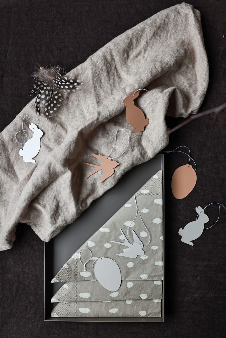 Easter Deco fågel påskhänge 4-pack - Cafe au lait - Cooee Design