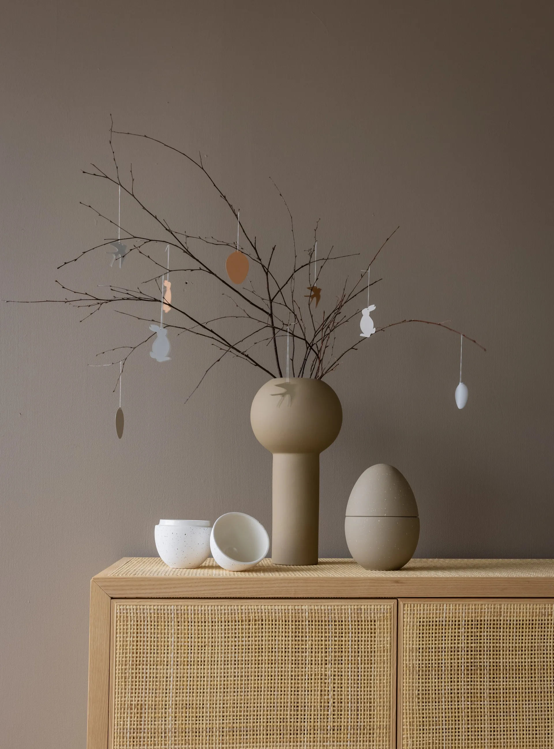 Easter Deco fågel påskhänge 4-pack, Cafe au lait Cooee Design