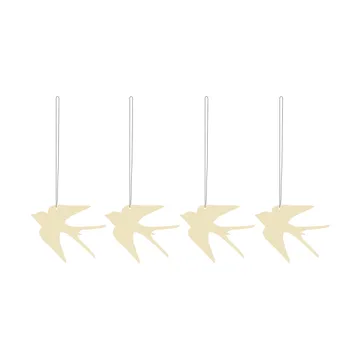 Easter Deco fågel påskhänge 4-pack - Light yellow - Cooee Design