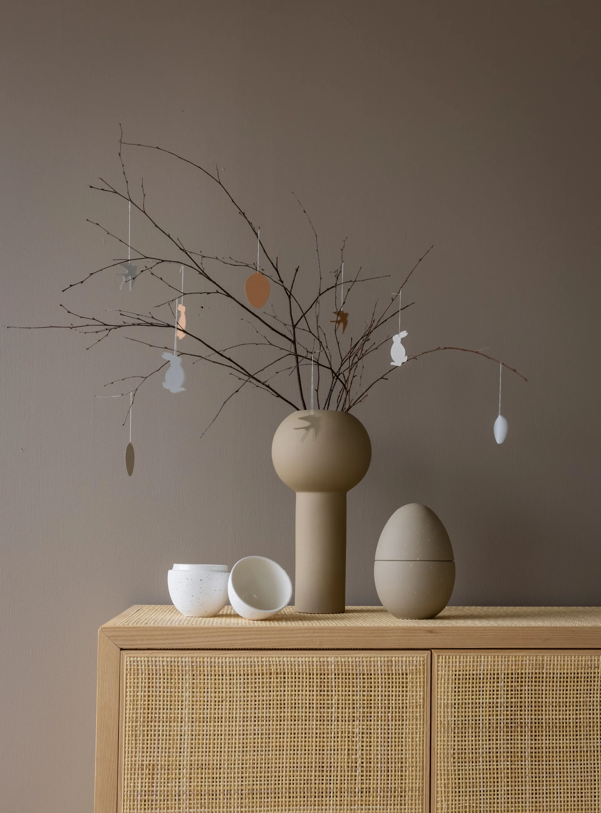 Easter Deco fågel påskhänge 4-pack, Sand Cooee Design