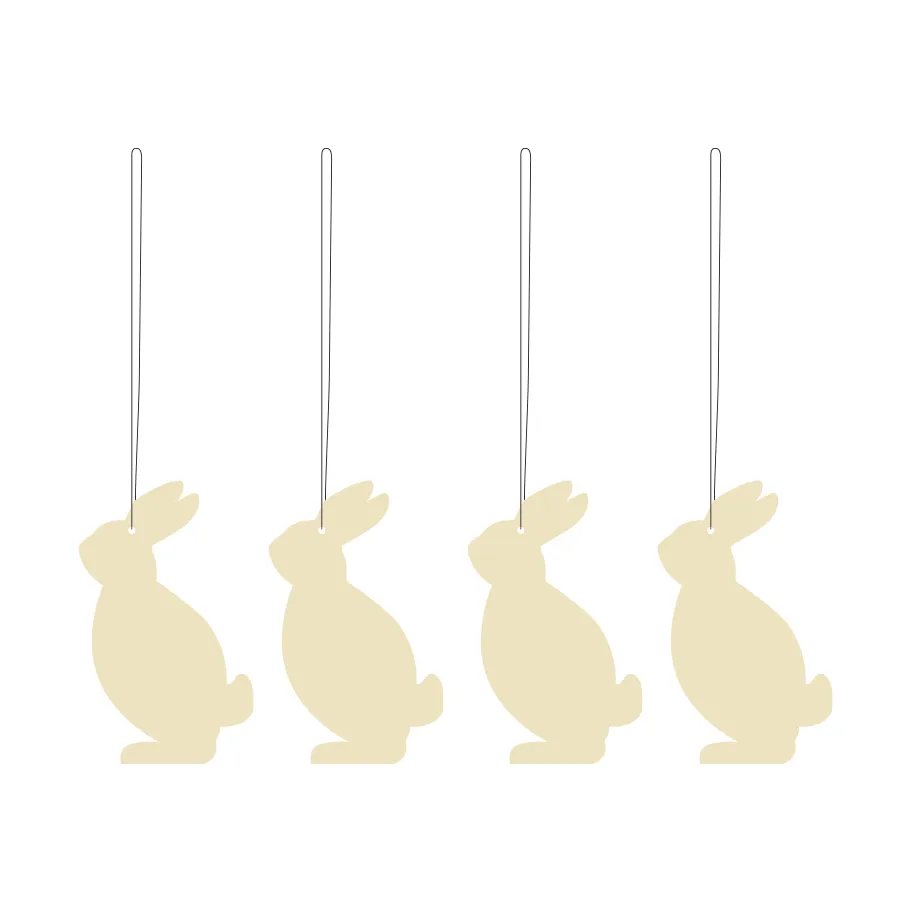 Easter Deco hare påskhänge 4-pack, Light yellow Cooee Design